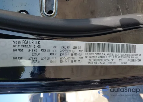 2016 Dodge Journey Crossroad z USA, uszkodzony, nr VIN 3C4PDCGB9GT162394